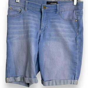 Jordache Bermuda Shorts Girls 16 Blue Casual Pockets Y2K Retro Stretch Academia
